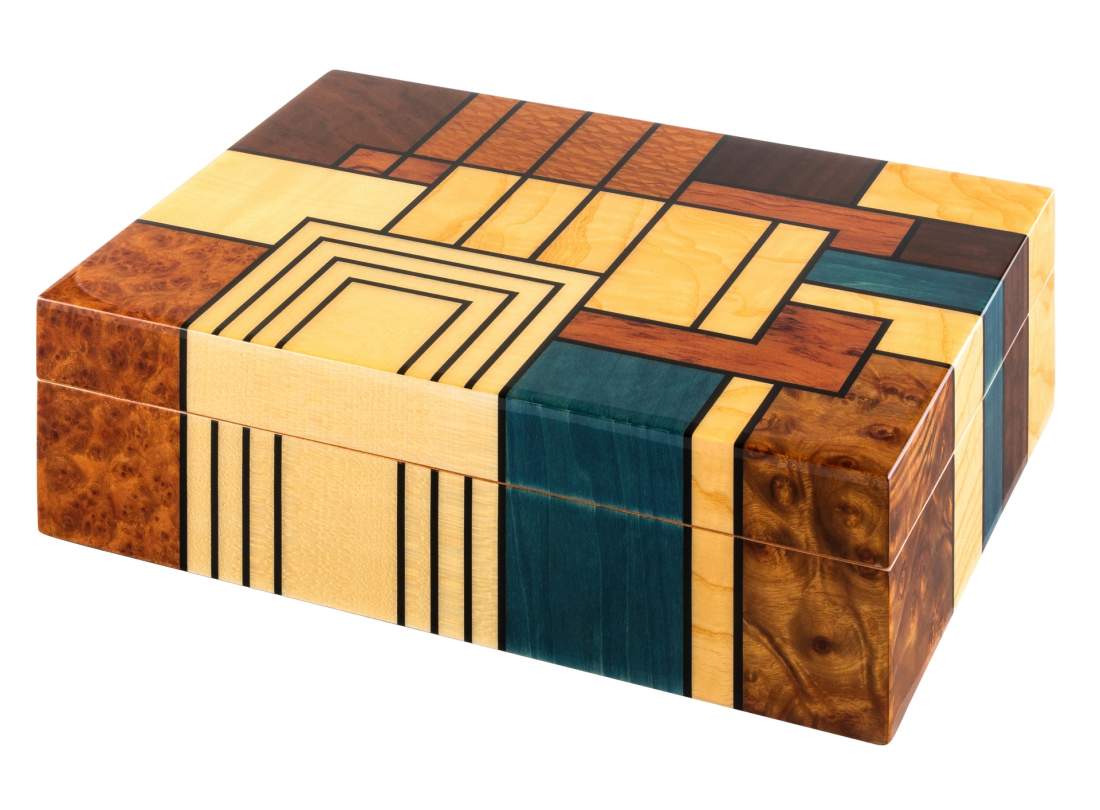 Angelo Humidor moderne Intarsien Furnier Premium